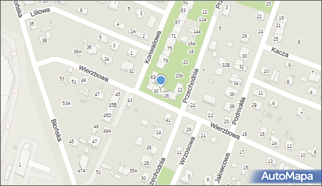 Pruszków, Wierzbowa, 28, mapa Pruszków