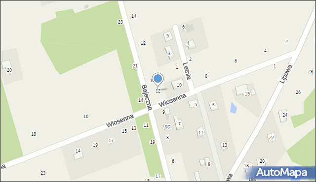 Pruszyn-Pieńki, Wiosenna, 12, mapa Pruszyn-Pieńki