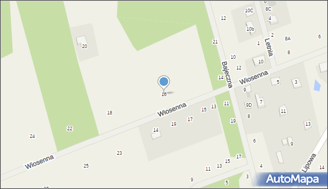 Pruszyn-Pieńki, Wiosenna, 16, mapa Pruszyn-Pieńki