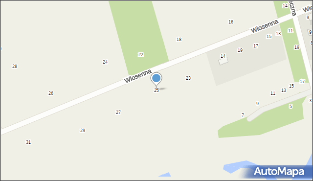 Pruszyn-Pieńki, Wiosenna, 25, mapa Pruszyn-Pieńki