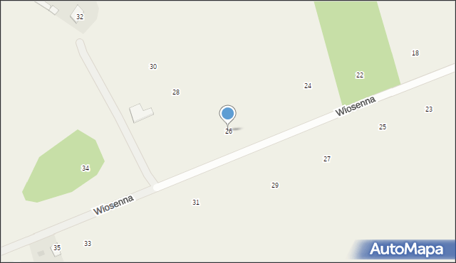 Pruszyn-Pieńki, Wiosenna, 26, mapa Pruszyn-Pieńki