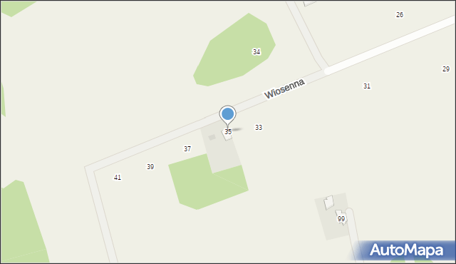 Pruszyn-Pieńki, Wiosenna, 35, mapa Pruszyn-Pieńki