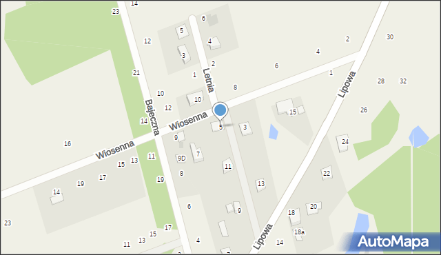 Pruszyn-Pieńki, Wiosenna, 5, mapa Pruszyn-Pieńki