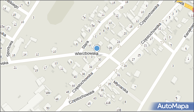 Przedbórz, Wierzbowska, 1, mapa Przedbórz