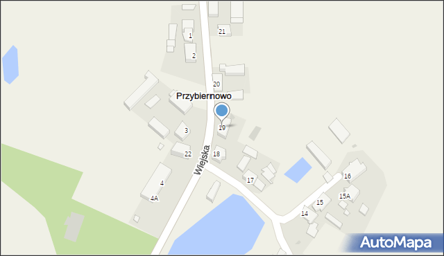 Przybiernowo, Wiejska, 19, mapa Przybiernowo