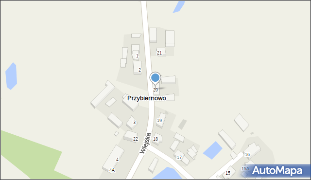 Przybiernowo, Wiejska, 20, mapa Przybiernowo