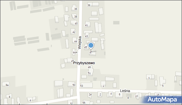 Przybyszewo, Wiejska, 47, mapa Przybyszewo