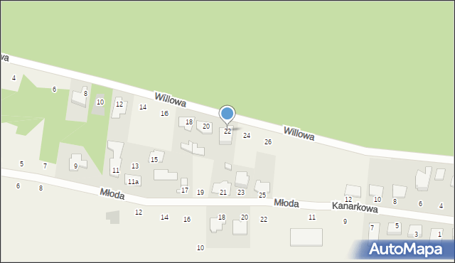 Przyłęki, Willowa, 22, mapa Przyłęki