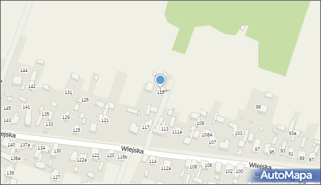 Psary, Wiejska, 116, mapa Psary