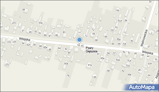 Psary, Wiejska, 75, mapa Psary