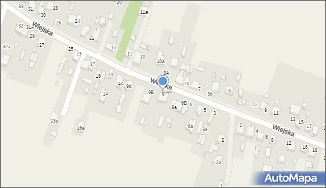 Psary, Wiejska, 9, mapa Psary