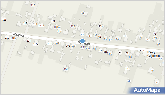 Psary, Wiejska, 94, mapa Psary