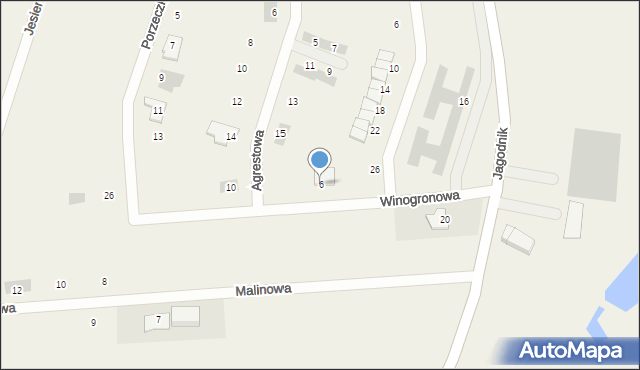 Pszenno, Winogronowa, 6, mapa Pszenno