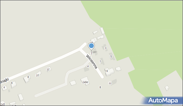 Puławy, Wiosenna, 1, mapa Puław