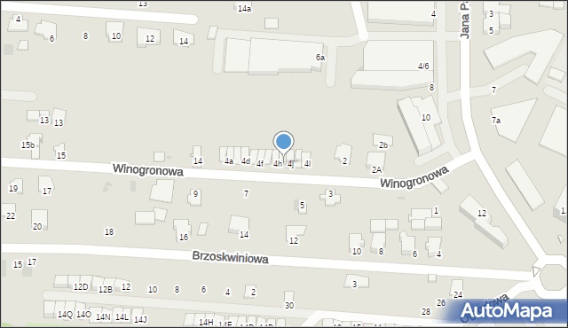 Pułtusk, Winogronowa, 4i, mapa Pułtusk