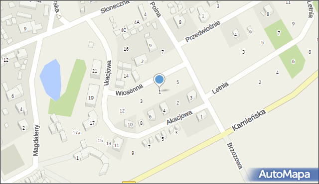 Pustkowo, Wiosenna, 1, mapa Pustkowo