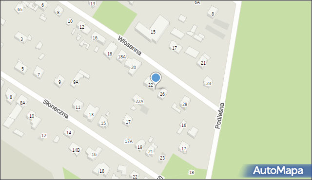 Puszczykowo, Wiosenna, 24, mapa Puszczykowo