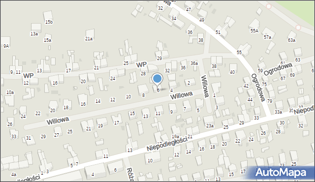 Pyrzyce, Willowa, 6, mapa Pyrzyce