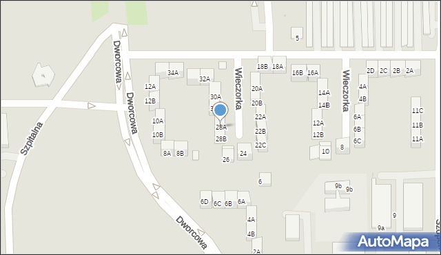 Pyskowice, Wieczorka Józefa, 28A, mapa Pyskowice