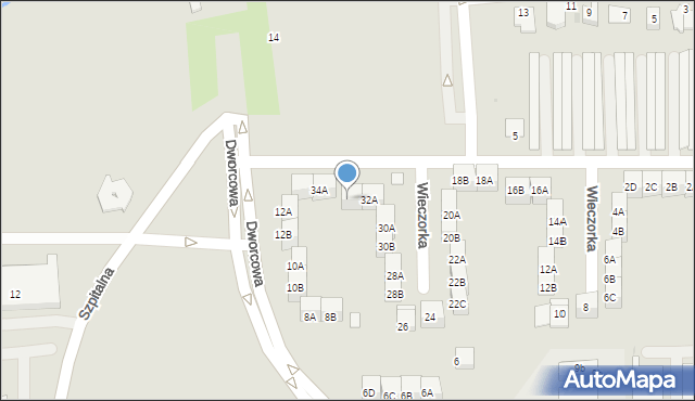 Pyskowice, Wieczorka Józefa, 32B, mapa Pyskowice