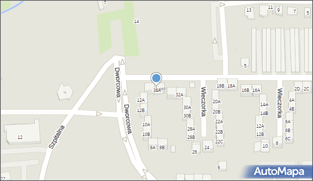 Pyskowice, Wieczorka Józefa, 34A, mapa Pyskowice