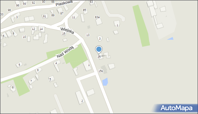 Pyskowice, Wiejska, 15, mapa Pyskowice