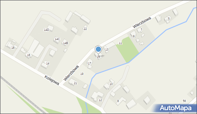 Pysząca, Wierzbowa, 15, mapa Pysząca