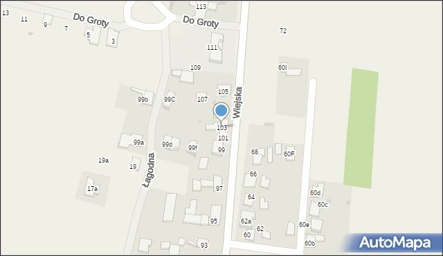 Rachowice, Wiejska, 103, mapa Rachowice