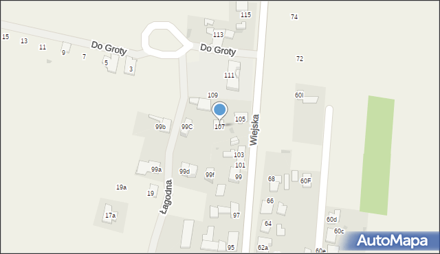 Rachowice, Wiejska, 107, mapa Rachowice