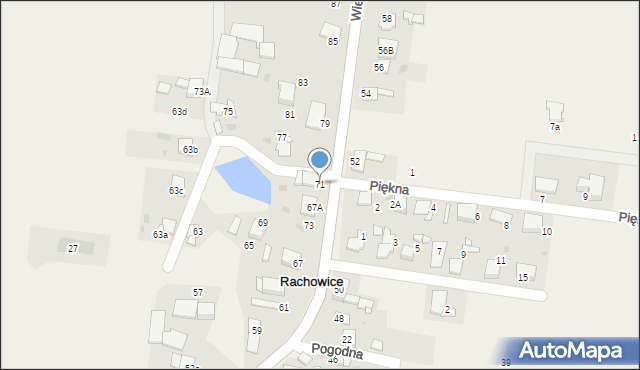 Rachowice, Wiejska, 71, mapa Rachowice