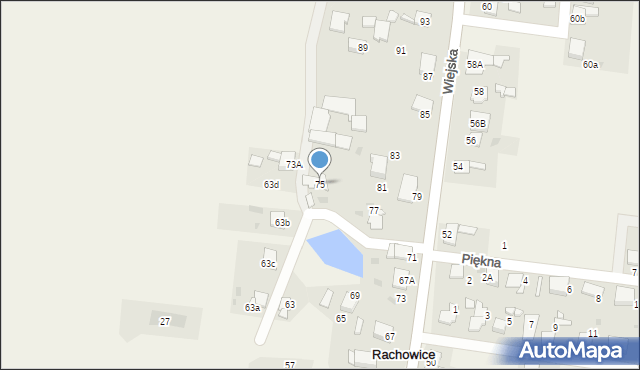 Rachowice, Wiejska, 75, mapa Rachowice
