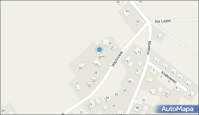 Raciborowice, Wichrowa, 14, mapa Raciborowice