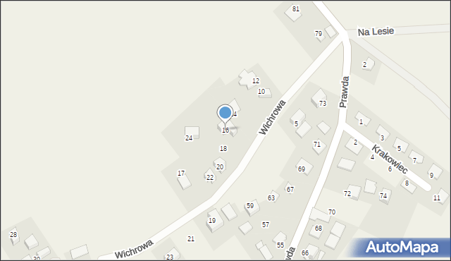 Raciborowice, Wichrowa, 16, mapa Raciborowice