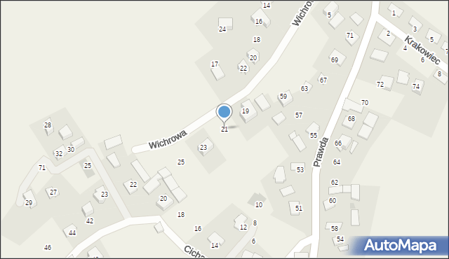 Raciborowice, Wichrowa, 21, mapa Raciborowice