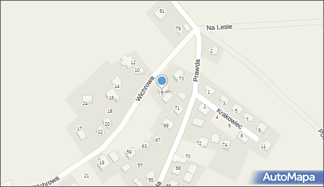 Raciborowice, Wichrowa, 5, mapa Raciborowice