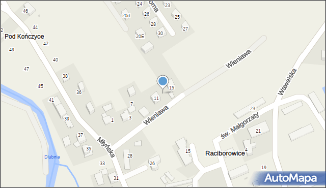 Raciborowice, Wieniawa, 13, mapa Raciborowice