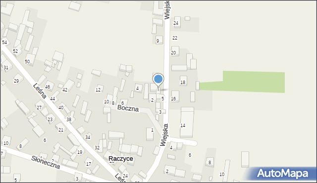 Raczyce, Wiejska, 7, mapa Raczyce