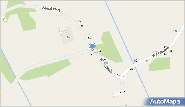 Radgoszcz, Wierzbowa, 17, mapa Radgoszcz