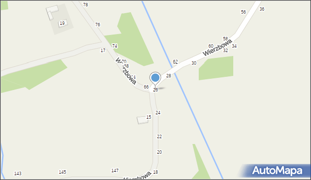 Radgoszcz, Wierzbowa, 26, mapa Radgoszcz