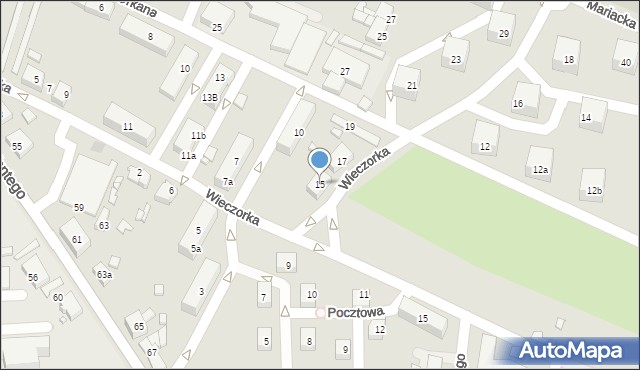 Radlin, Wieczorka Józefa, 15, mapa Radlin