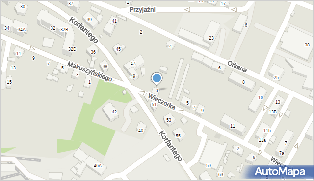 Radlin, Wieczorka Józefa, 3, mapa Radlin