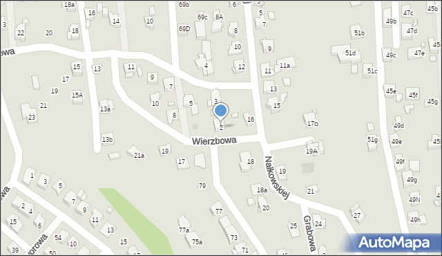 Radlin, Wierzbowa, 2, mapa Radlin