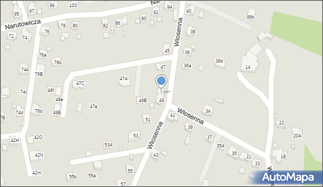 Radlin, Wiosenna, 49a, mapa Radlin