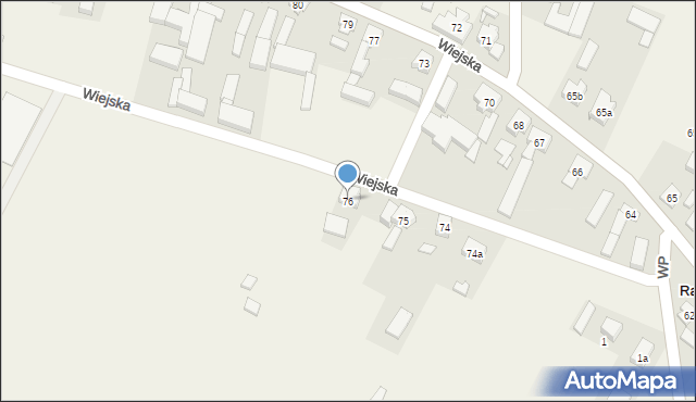 Radłów, Wiejska, 76, mapa Radłów