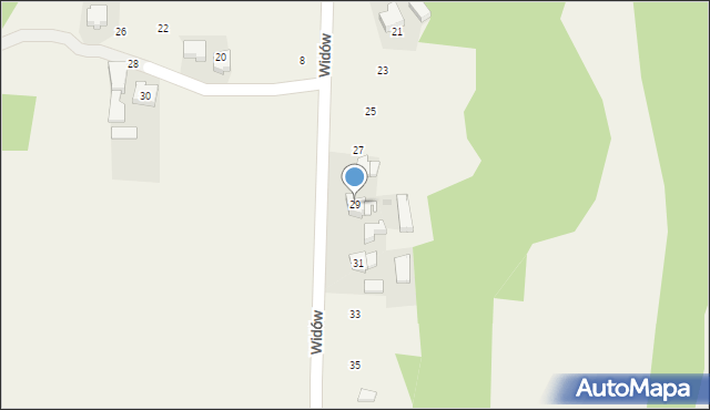 Radocza, Widów, 29, mapa Radocza