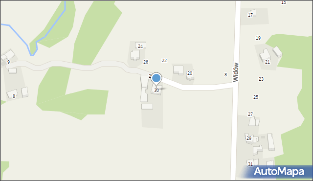 Radocza, Widów, 30, mapa Radocza