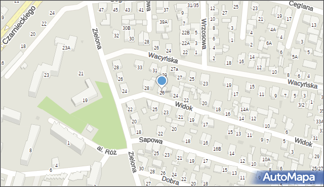 Radom, Widok, 26, mapa Radomia