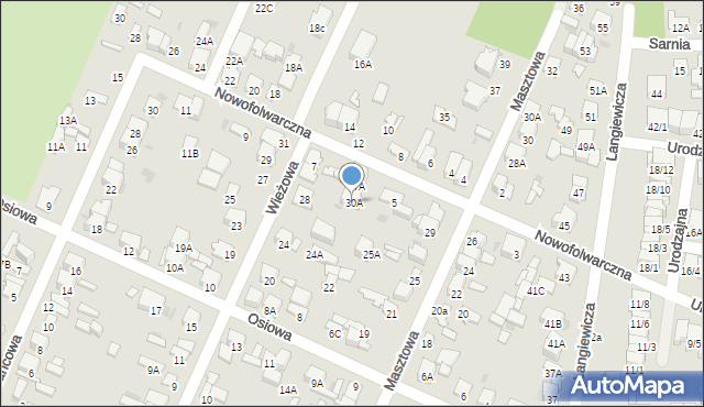 Radom, Wieżowa, 30A, mapa Radomia