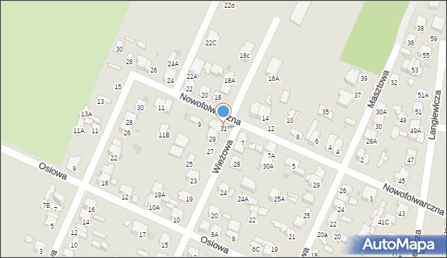 Radom, Wieżowa, 31, mapa Radomia