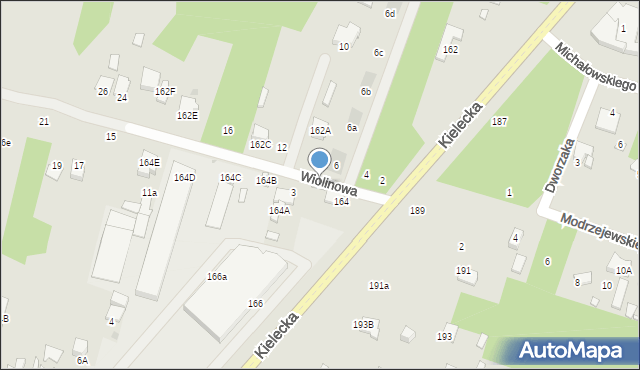 Radom, Wiolinowa, 1, mapa Radomia
